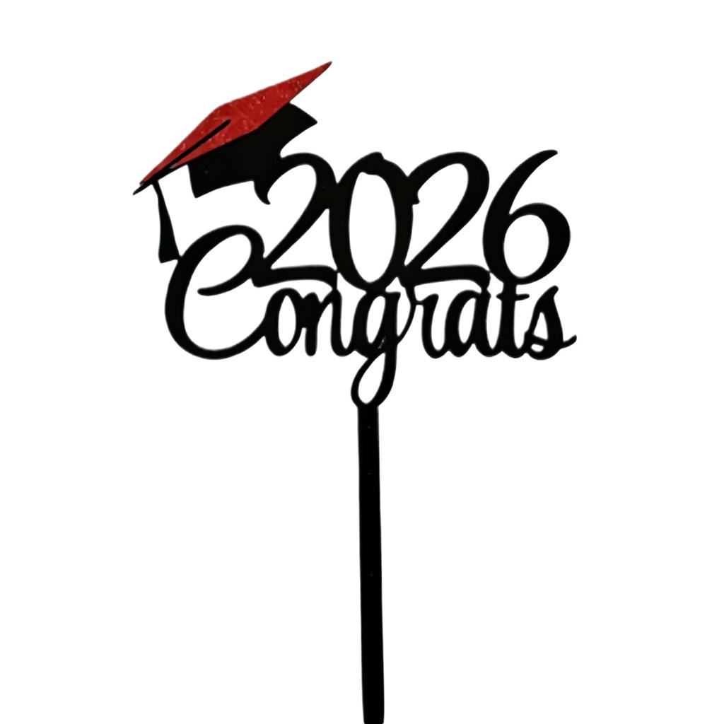 Graduation Party Cake Decoration Card Insertion, College High School Graduation Class Of 2026 Cake Plugin
