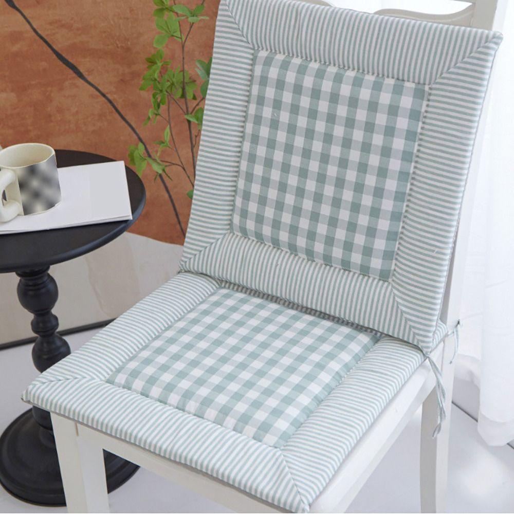 Linen/Sponge Chair Pad Checkered Seat Cushion Durable Chair Cushion