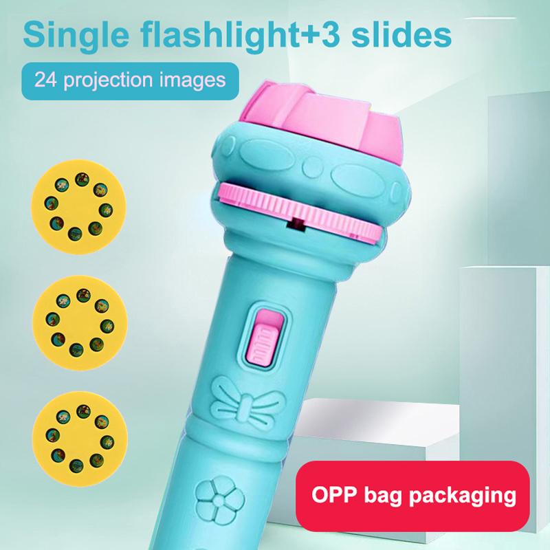 

Cartoon Mini Flashlight Projector 24 Pattern Projection Flashlight Puzzle Toys Baby Early Education Toy Children Christmas Gift синій