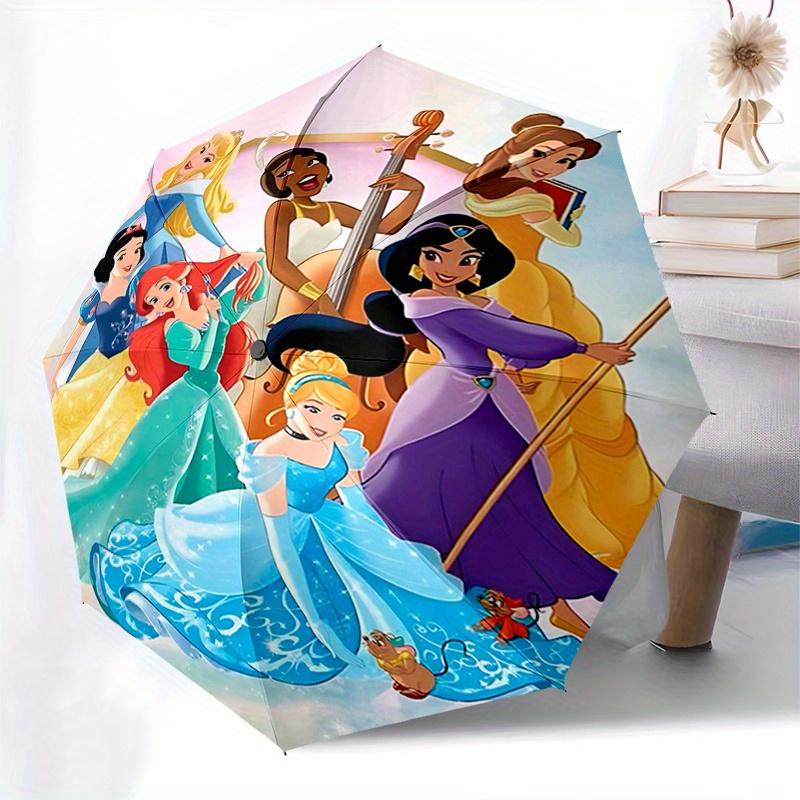 Princesses, Disney Automatic Opening and Closing Umbrella, Compact Travel Umbrella, Lightweight and Portable, Suitable for Beach Commuting B