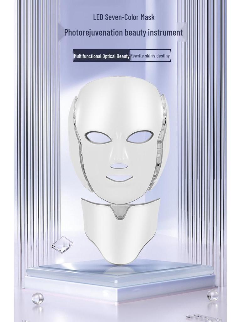 Seven-Color LED Photon Rejuvenation Facial Beauty Mask for Home Use