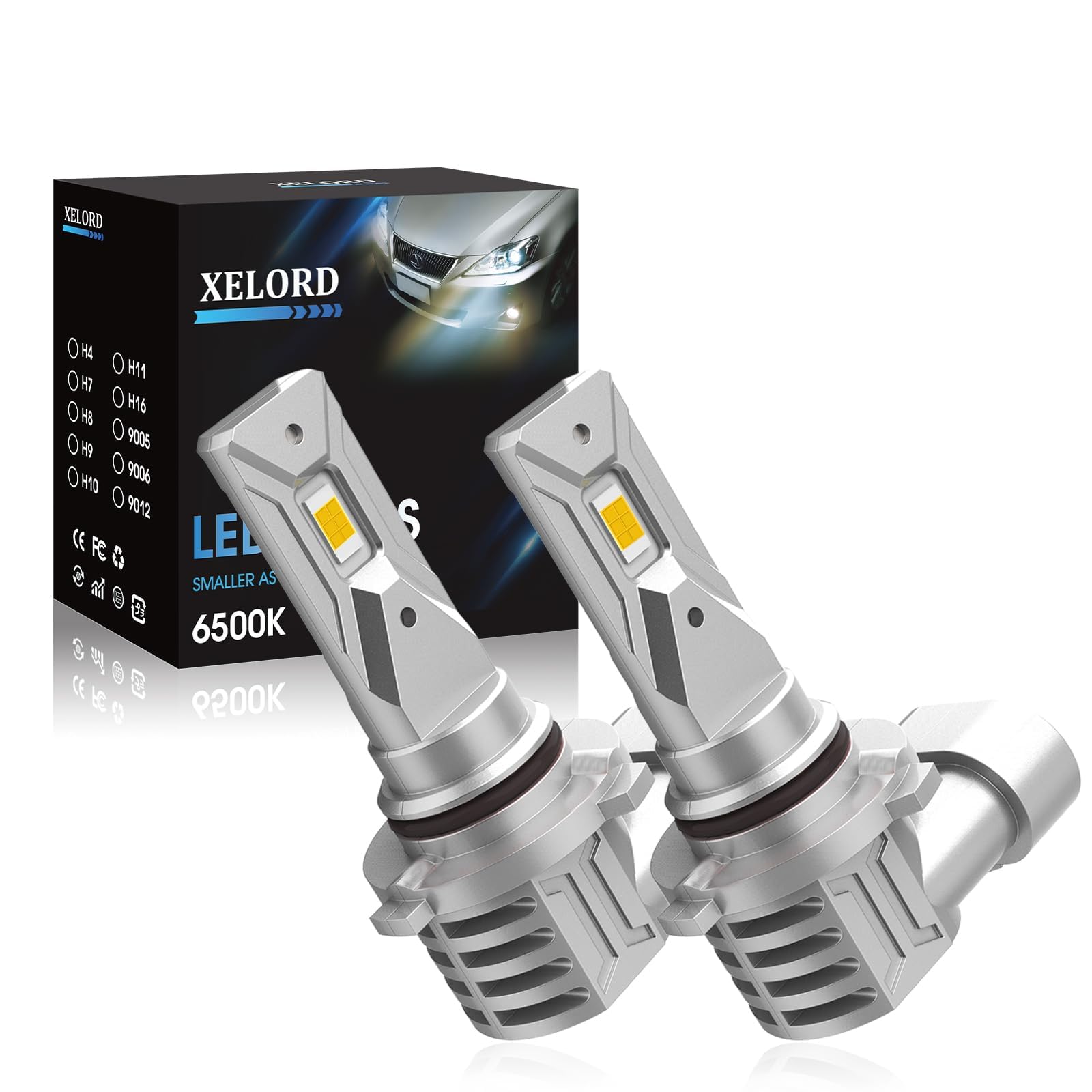 XELORD H11 Светодиодная противотуманная фара, H8, H11, H16, Светодиодная лампа, Переключение 2 цветов, Высокий HB4/9006