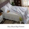 Ripple Embo Single-Layer Quilt - Sky Blue Big Flower