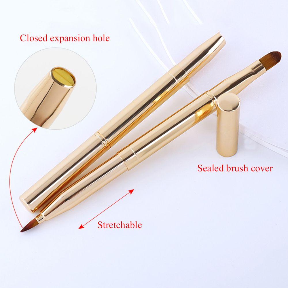Portable Dustproof Make Up Tool Double Head Retractable Lip Gloss Wands Lipstick Applicators Lip Brush Cosmetic Brush