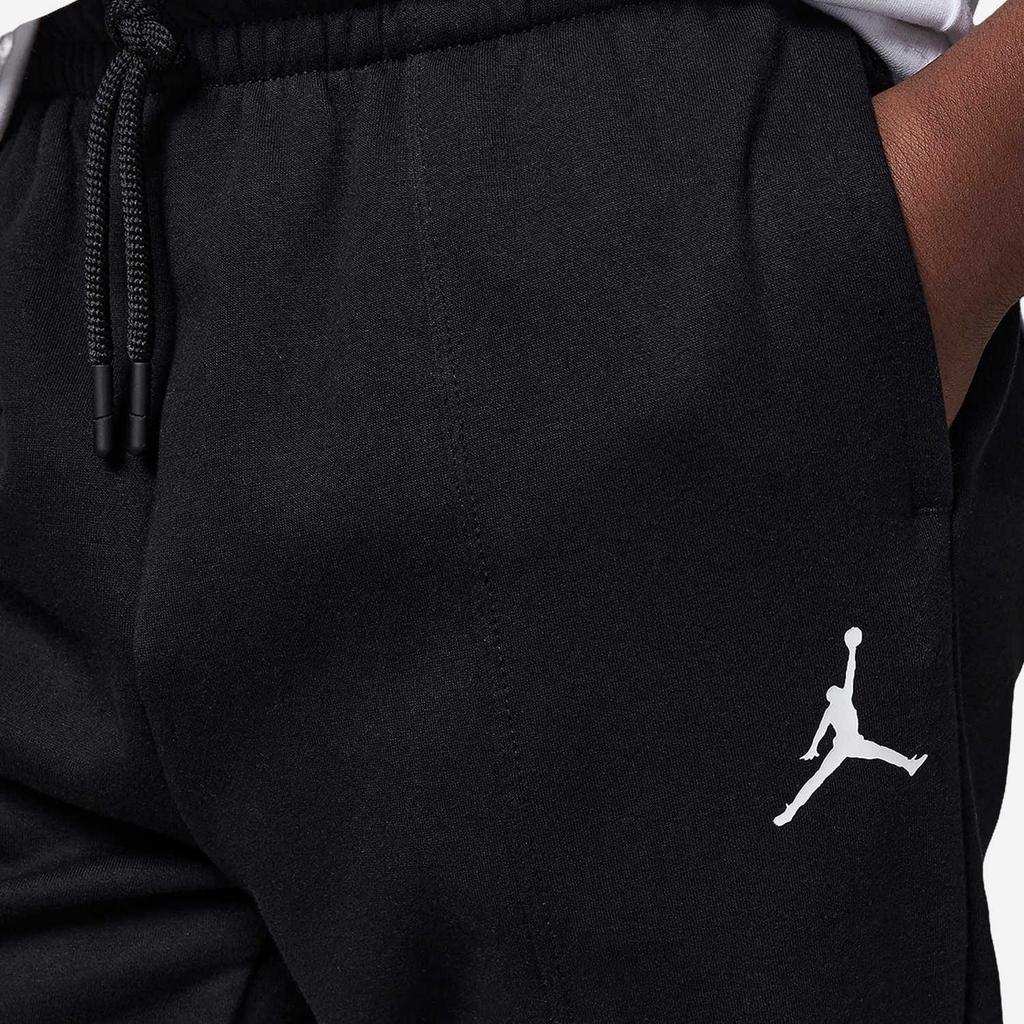 Jordan Knitted Sweatpants Kids' Apparel, Solid Color Lace Up Casual Fleece Lined Elastic Cuff Black Kids' FZ1875-010