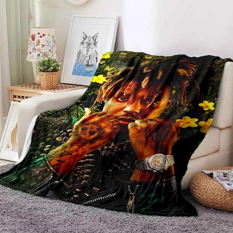 HD Juice WRLD 999 3D Legende Rapper Star Weiche Plüschdecke, Flanell-Überwurfdecke für Wohnzimmer Schlafzimmer Picknick Bett Sofa Abdeckung