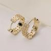 1 pair Fashionable Bohemian Style Cubic Zirconia Decorated Hoop Earrings for Women ElegantDelicate Huggies Party Jewelry Gifts