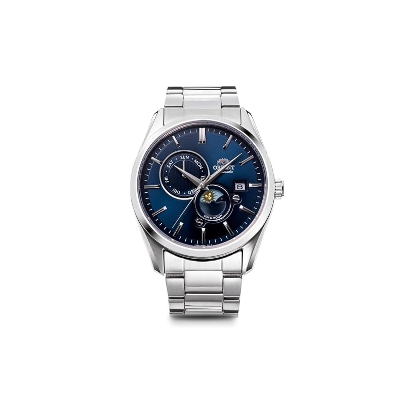 Orient SUN & MOON Automatic Watch, Contemporary Style, Men's, Navy, RN-AK0303L, with Japanese Manufacturer's Warranty