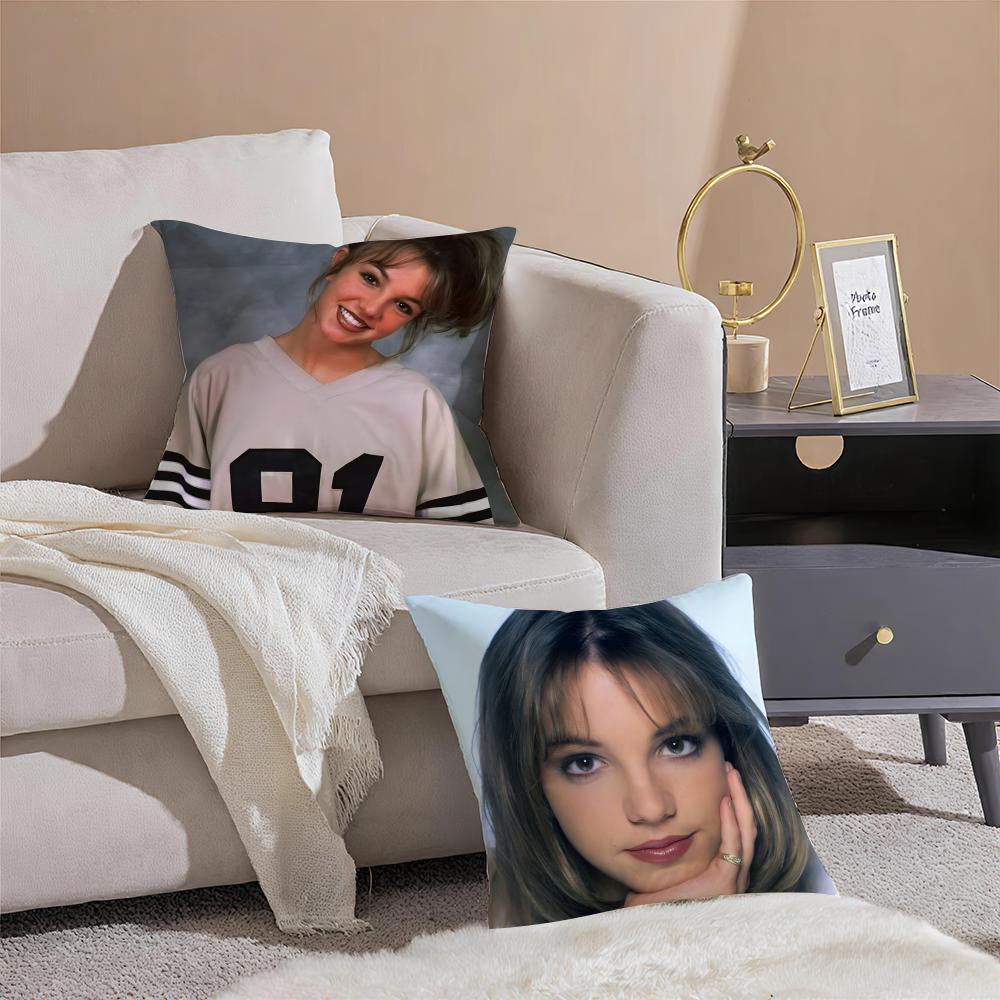 Singer BBritneyS Spears Cushion Cover Pillowcase Short Plush Invisible zipper Room Sofa Cushion Cover