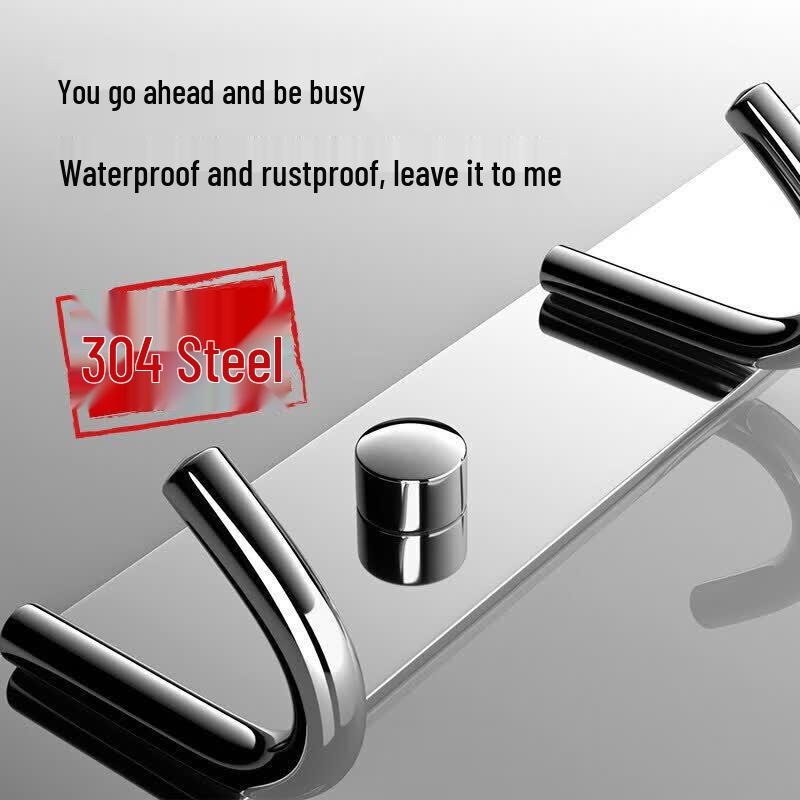 Stainless Steel Self-Adhesive Multi-Hook Rack