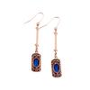 Anniversary Antique Hollow Rectangle Cubic Zirconia Pendant Women Hook Earrings