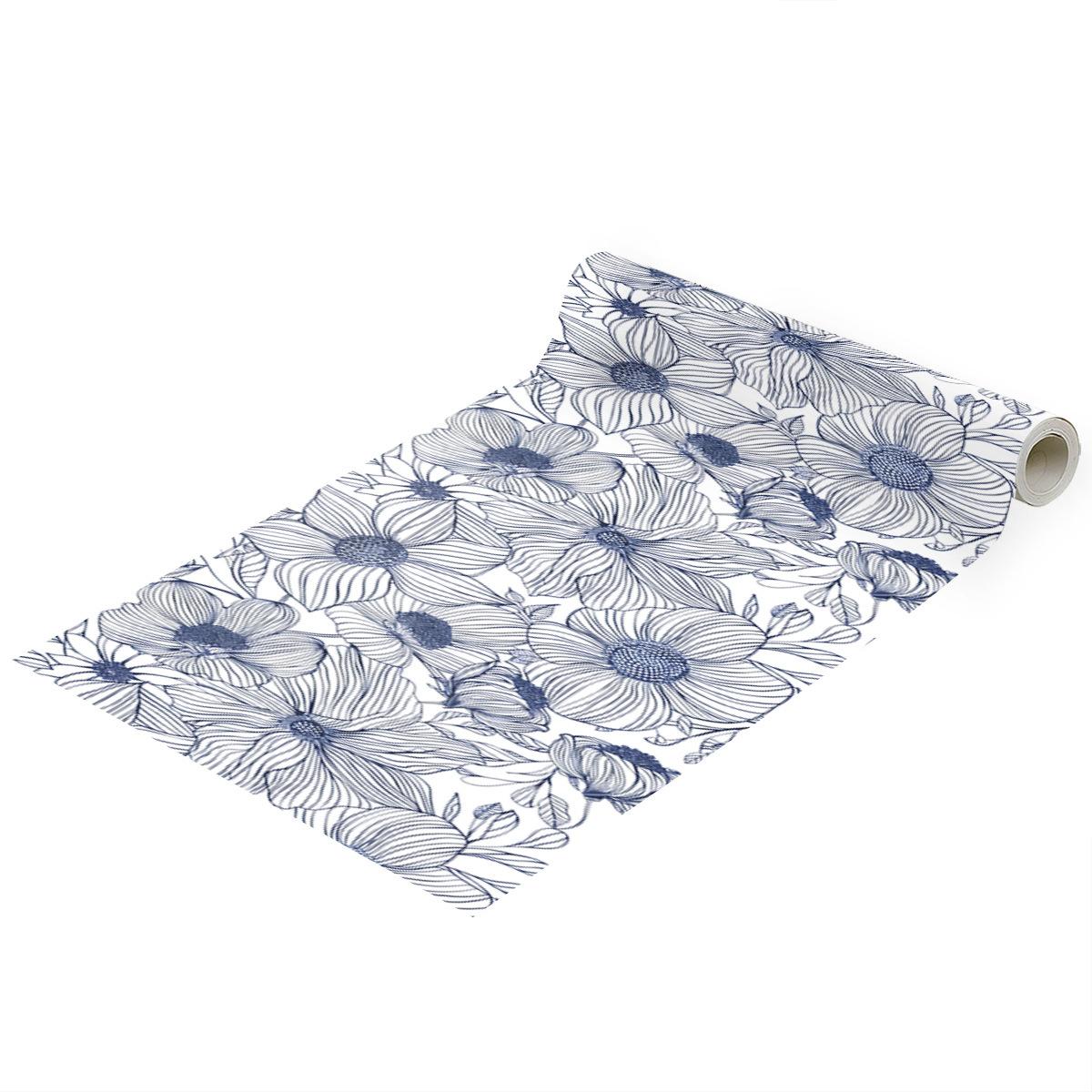 

Floral Peel and Stick Wallpaper Blue White Boho Contact Paper for Bedroom Bathroom Removable Self Adhesive Wallpaper Rolls 45x300cm