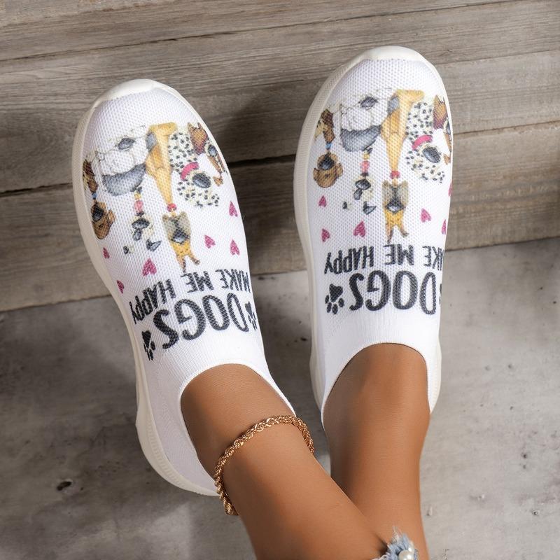 Modne trampki damskie z nadrukiem roślinnym oddychające wsuwane trampki wsuwane damskie buty wulkanizowane siatkowe buty do chodzenia na zewnątrz trampki