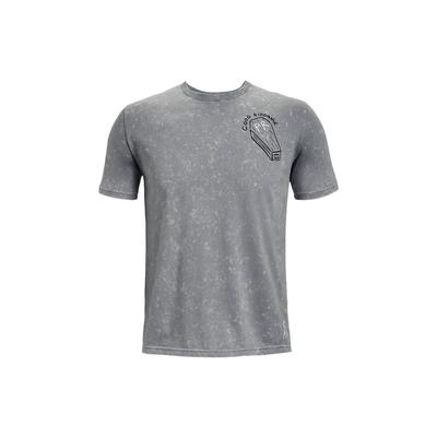 Buchstaben-Cartoon-Muster Sport Crew-Neck Kurzarm-T-Shirt Herren Oberteile Grau 1361482-035
