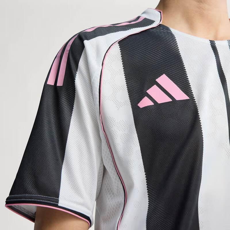 Adidas X Juventus Collaboration 25-26 Home Player Edition Comfortable Fitted Short Sleeve Football Shirt Men Tops Black White JJ4314