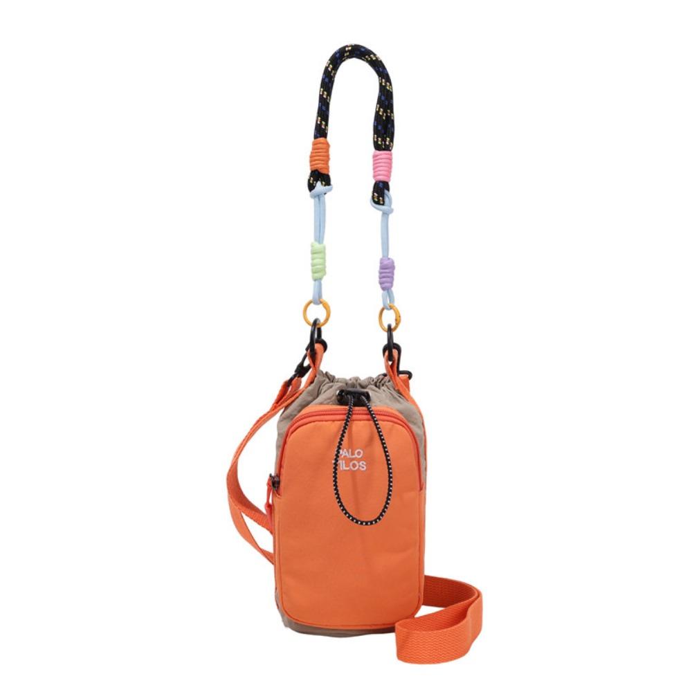 Hands-Free Drawstring Crossbody Bag Dopamine Style Mobile Phone Pouch  Travel оранжевый