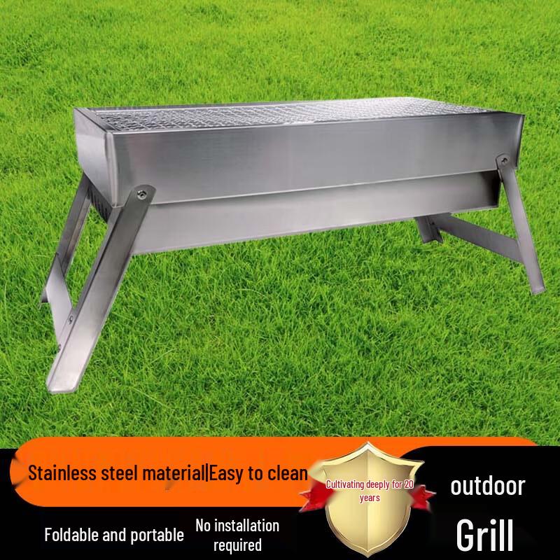 Portable Stainless Steel Charcoal BBQ Grill