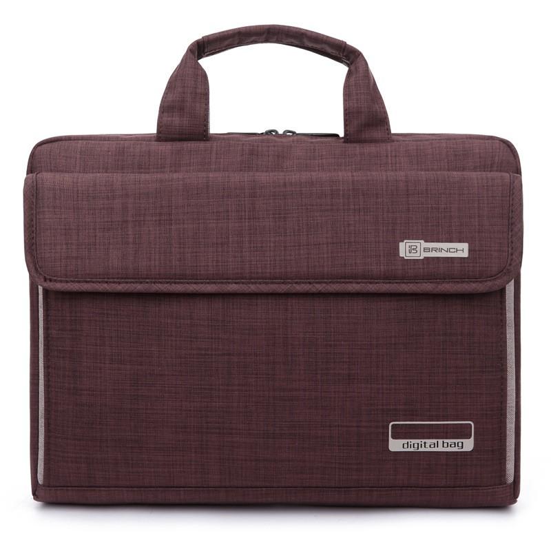 BRINCH Nylon Laptop Bag 14-16 Inch Notebook - Adjustable Crossbody Messenger With Inner Sleeve Water Resistant Shockproof