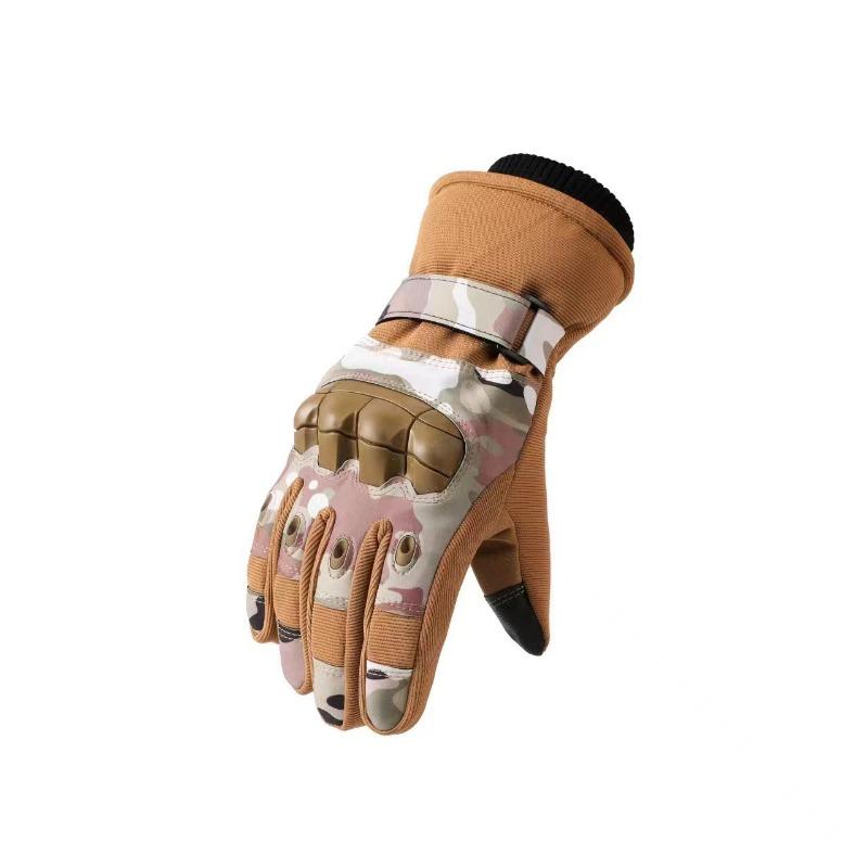 1PAIR velvet warm cold ski tactical gloves winter outdoor training mountaineering non-slip wear-resistant motorcycle men