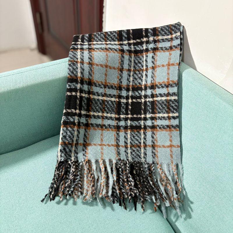 Women's Faux Cashmere Plaid Scarf - Korean Style, Thick & Warm Autumn/Winter Shawl