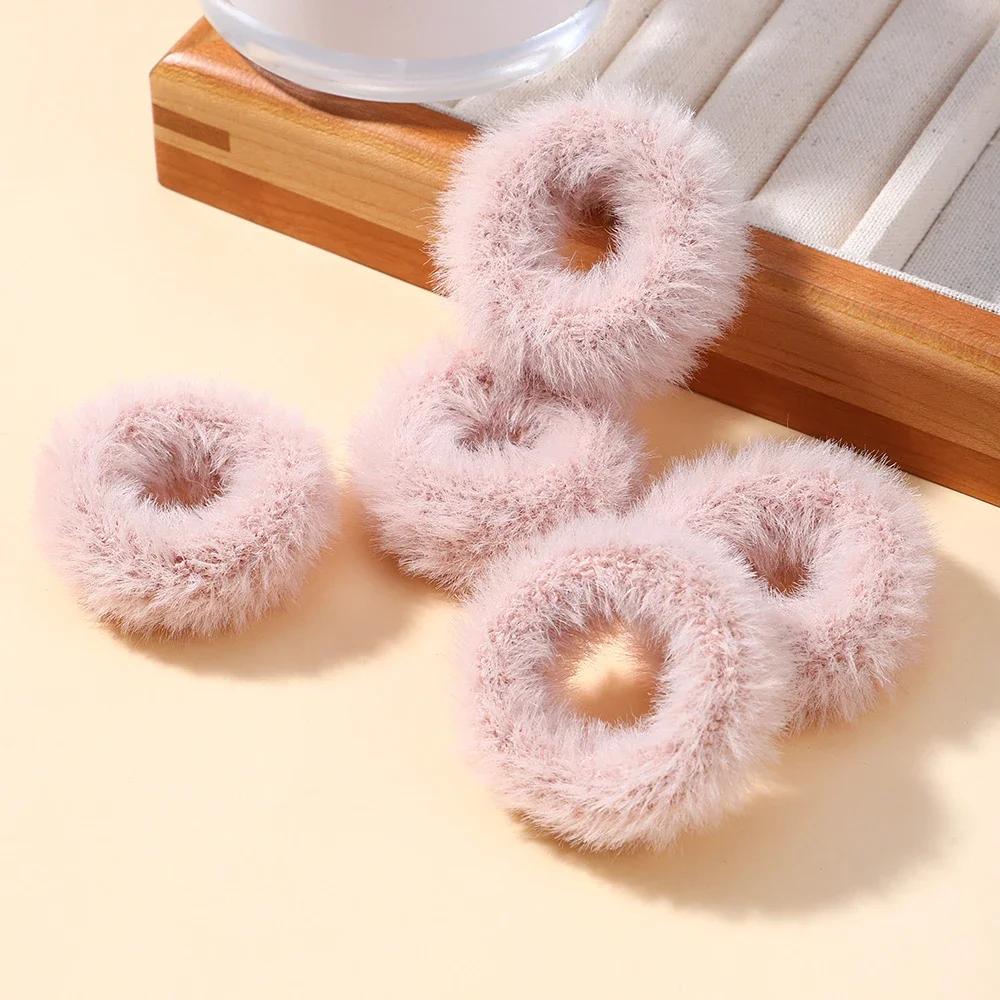 5/15 Stück/Los Baby Mädchen Plüsch Elastische Haarbänder Kleine Gummibänder für Kinder Süße Fellige Scrunchies Haargummis Haaraccessoires