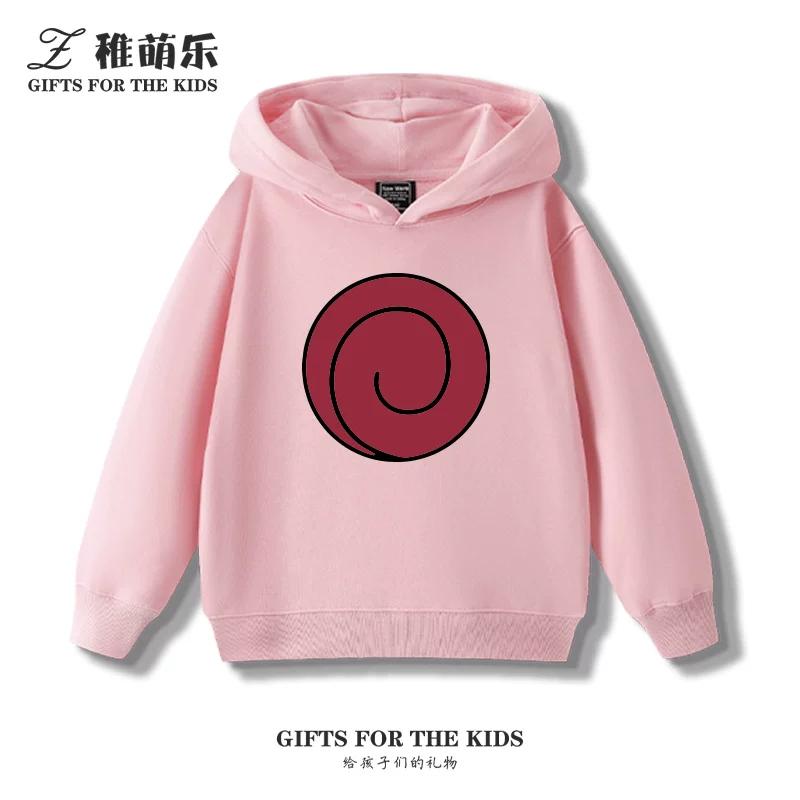 Sudadera con capucha infantil con estampado divertido de Naruto Uzumaki, sudadera informal de otoño/invierno para niños y niñas.