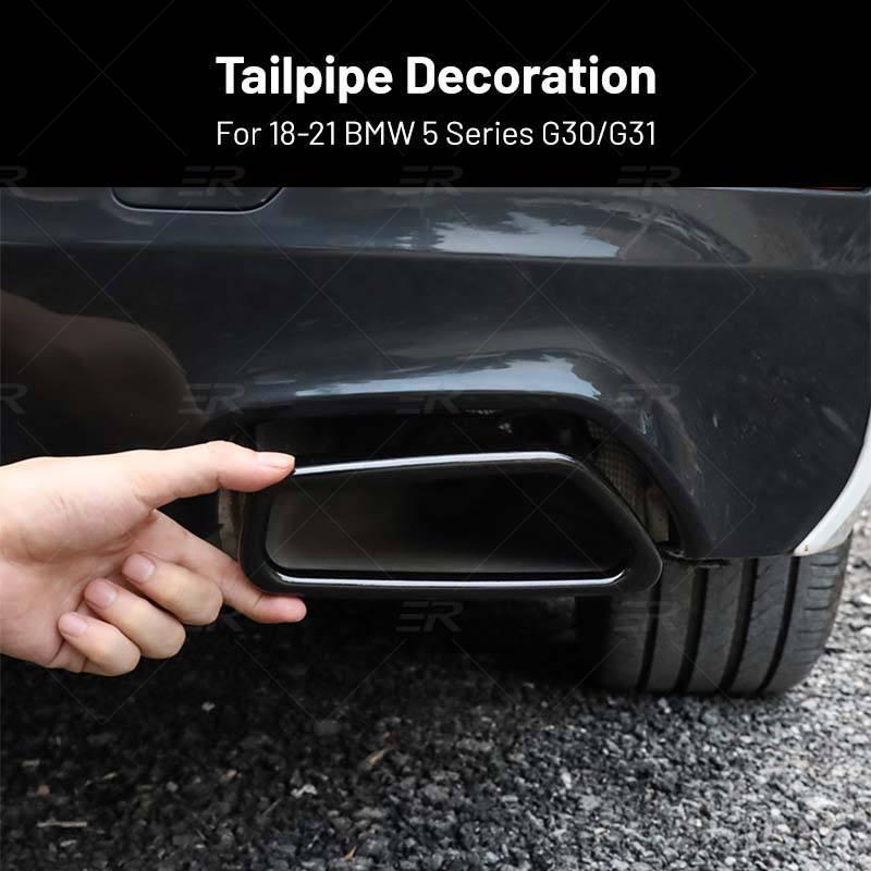 Black Stainless Steel Exhaust Tail Cover for BMW 5 Series G30/G31 (2019-2021)