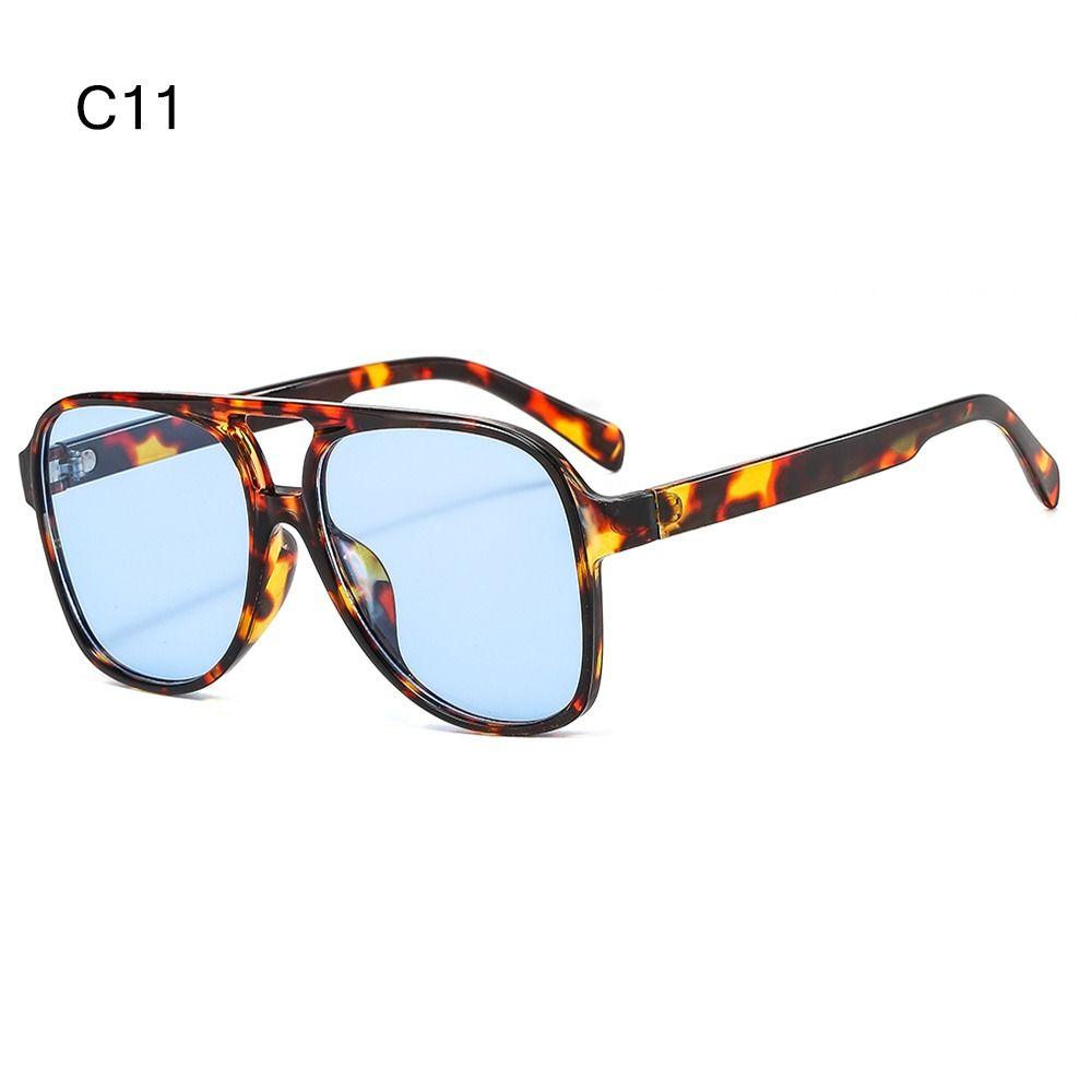 Trendy Double Bridge Oversized Pilot Sunglasses UV400 Protection Classic Big Shades 70s Sun Glasses for Women & Men