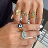 European and American Fashion Devil's Eye Titanium Steel Plated 18K Gold Ring Niche Original Design High-End Jewelry That Does Not Fade
