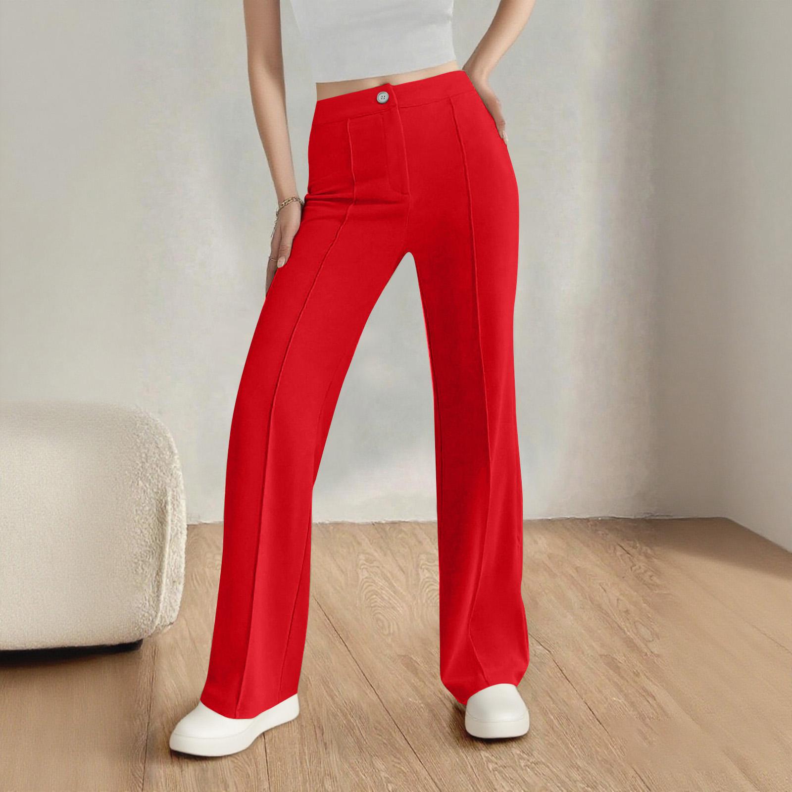 

Брюки прямого кроя на резинке и пуговице, деловые кэжуал, для работы, вязаные, с эластичной талией, повседневные XL