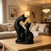 Black Cat Figurine 3D Printed Mother And Kitten Statue Cute Animal Sculpture for Indoor Shelf Desktop Decor Gifts for Cat Lovers