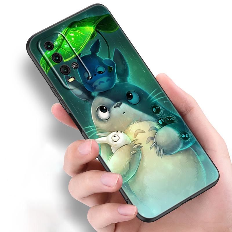 Anime Studio Ghibli Totoro Silicone Phone Case For Xiaomi Redmi Note 11 10 9 8 Pro 11T 10T 10S 9S 8T 9 9A 9C 9T Black Soft Cover
