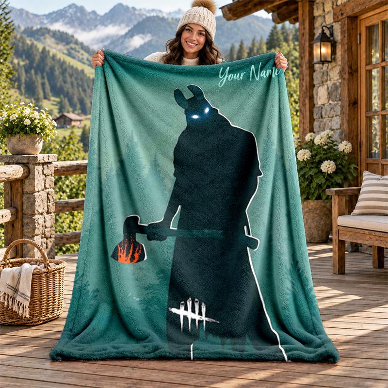 Dead by Daylight Benutzerdefinierter Name Flanelldecke Personalisierte Weiche Warme Plüschdecke Maßgeschneidertes Geschenk für Familie Freunde