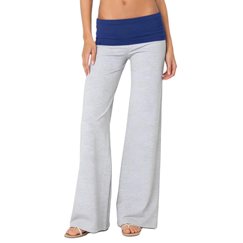 Pantaloni Casual da Donna alla Moda Color Block Vestibilità Aderente per Casa Sport Fitness Micro Svasati