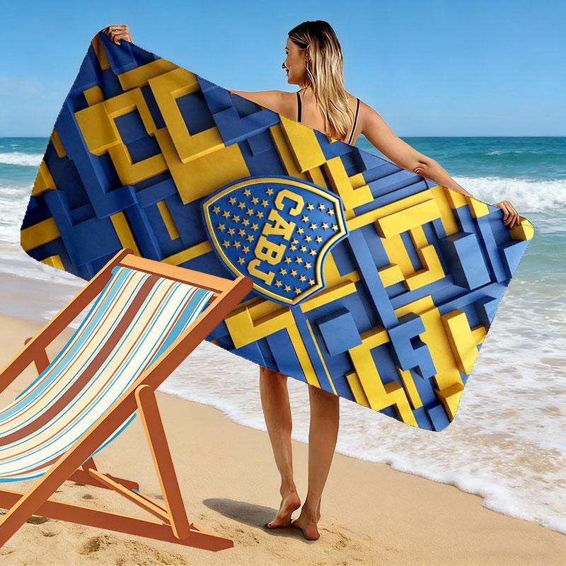 Boca Juniors Print Strandtuch, Großes Weiches Schnelltrocknendes Handtuch für Strand Camping Schwimmen