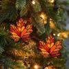 Acrylic 2D MapleLeaf Suncatcher Stained Glass Window Hanging Decor Glittering Fall Ornament For Thanksgiving Christmas Gift