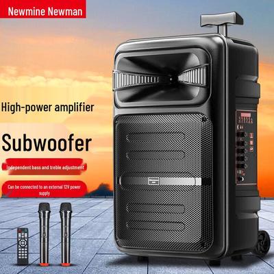 Boxă Portabilă cu Roți Bluetooth Newmine A12 de 12 inch cu Microfoane Duble Plug CN (adaptor inclus)