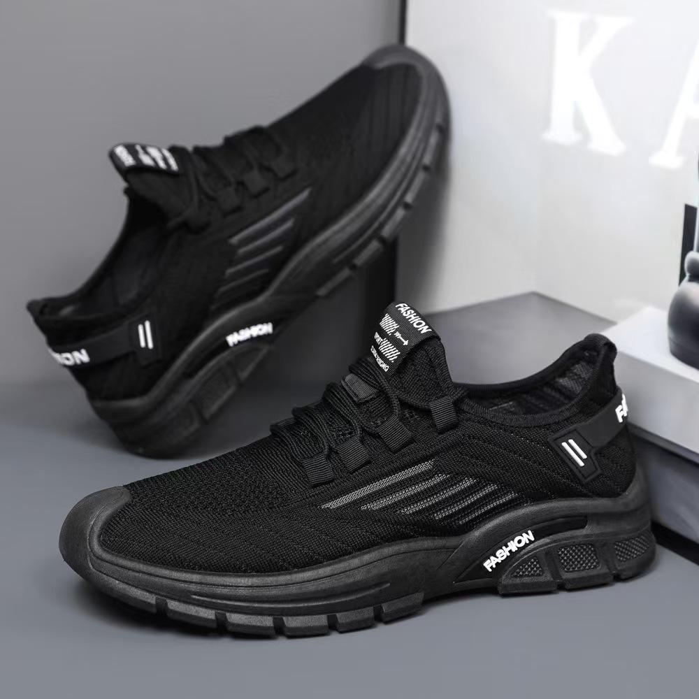 New Summer Men's Sneakers Mesh Breathable and Comfortable Running Shoes Fashion Korean Style Student Flying Single Shoes