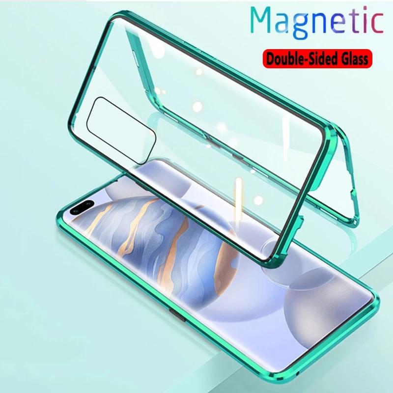 

Двусторонний стеклянный магнитный металлический чехол 360 для телефона Honor 50 70 10i 20i 10Lite 8X 9X противоударный чехол для Huawei P30 P40 Pro