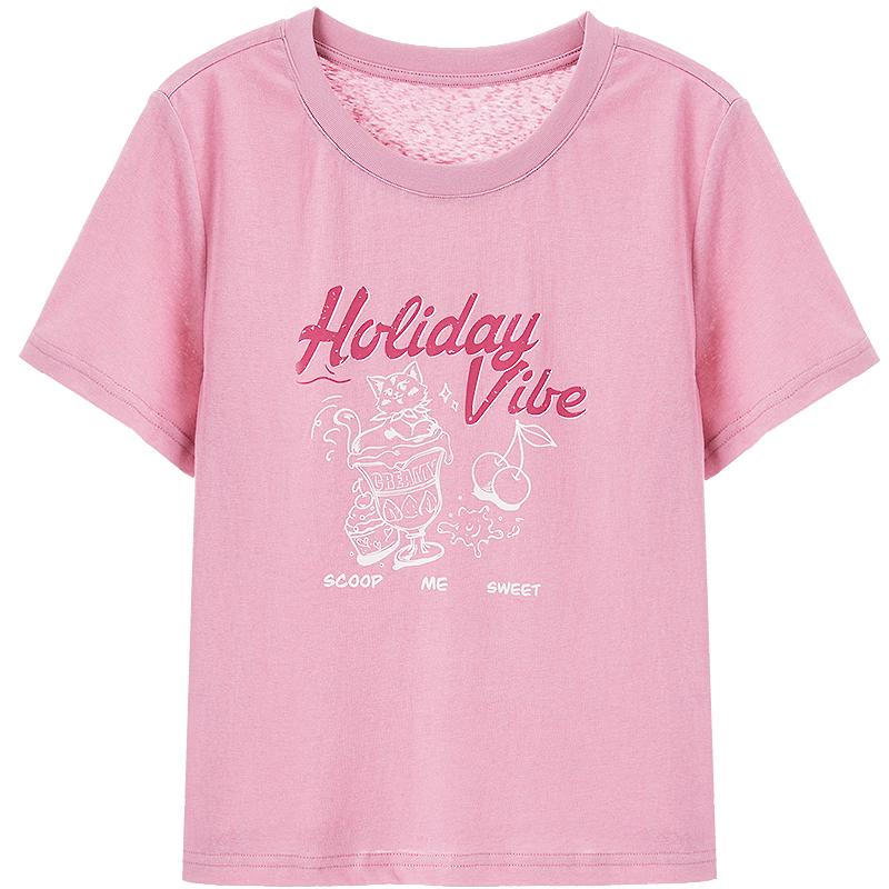 Betu Women s Summer Letter Print T-Shirt M