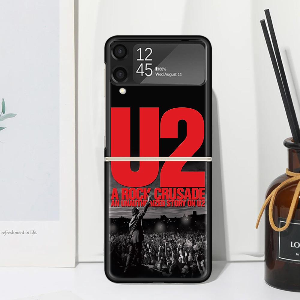 Band U-U2 Rock Phone Case For Samsung Galaxy Z Flip 7 Flip7 Zflip 6 Flip6 5 Flip5 4 Flip4 3 Flip3 5G Fundas Black Cover