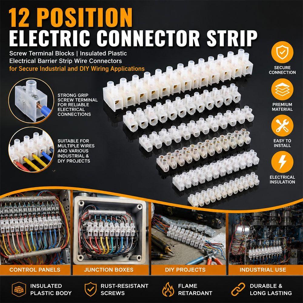 5Pcs Insulated Housing Wire Connector Block Screw Connection Screw Terminal Block  Electrical Wiring