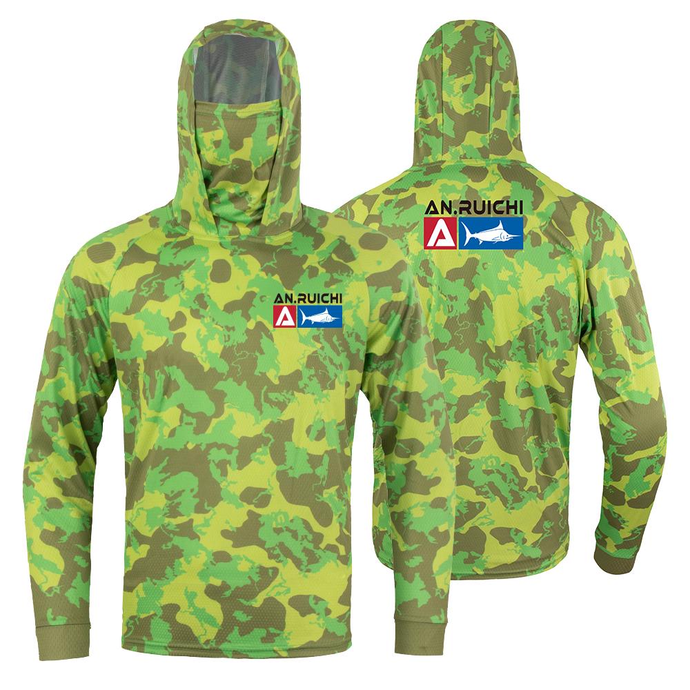2026 Summer Quick Dry Mask Hooded Fishing Shirt Men Long Sleeve Uv Protection Angling Clothing Camouflage Outdoor Hiking T-Shirt Fishing Jerseys