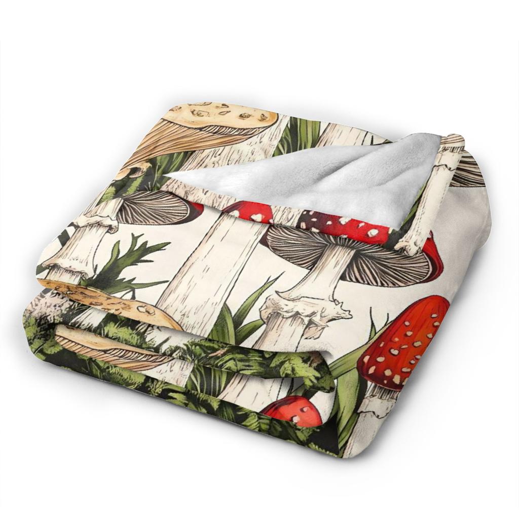 Dreamy Forest Mushroom Blanket  Airplane Travel Flannel Bedding Throws For Bedroom Warm Design Quality Bedspread Birthday Gift