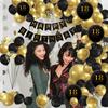 32 Inch Black Gold Birthday Balloon Wreath Set 18th 30th Birthday Party Balloon Chain Supplies
