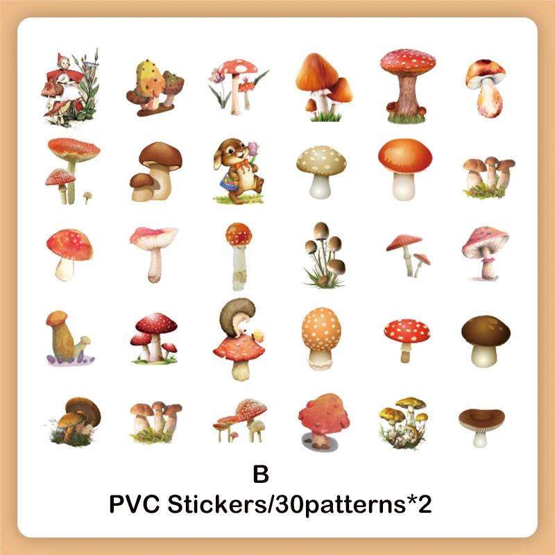 60pcs/pack PET Sticker DIY Scrapbooking Materials Decor Photo Album Collage Stationary Floral Butterfly Stickers