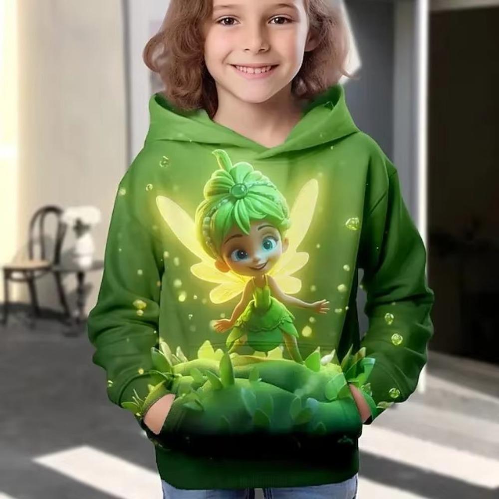Kids Clothes Girl Hoodies Long Sleeve 3D Cartoon Print Children Spring Fall Clothes Tops Outdoor Casual Polyester Girl Clothing