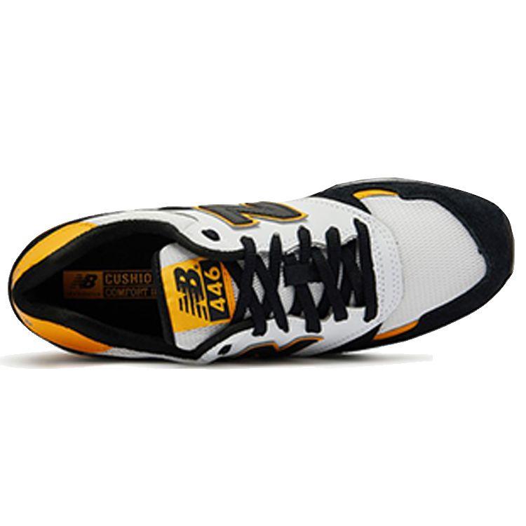 New Balance Nb 446 Comfortable Trendy Low-Top Marathon Running Shoes Unisex Sneaker Black White Yellow U446GB1