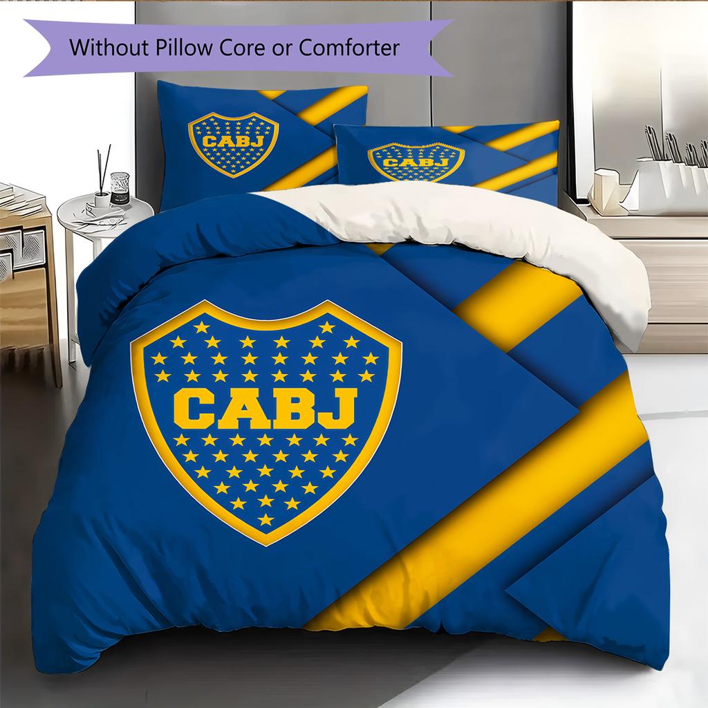 Boca Juniors Pattern Bedding Quilt Set Home Decoration Gift (1 * duvet cover + 2 * pillowcase without core)