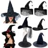 Spider Bat Halloween Witch Hat Pointed Cosplay Witch Hat Scary Black Pointed Cap Halloween Party